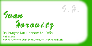 ivan horovitz business card